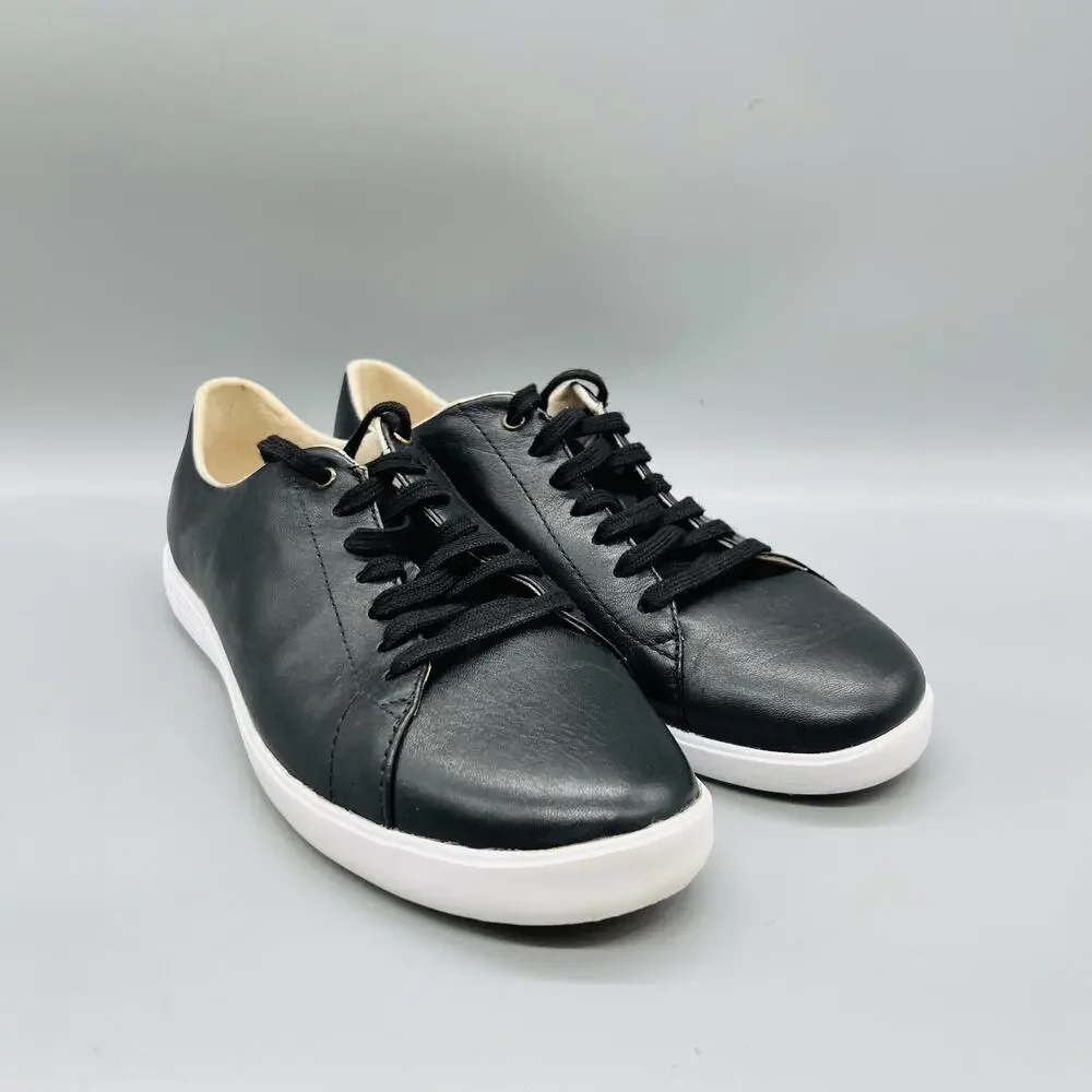 Cole Haan Shoes Womens 9.5 Black Leather Grand OS Low Top Sneakers Comfort